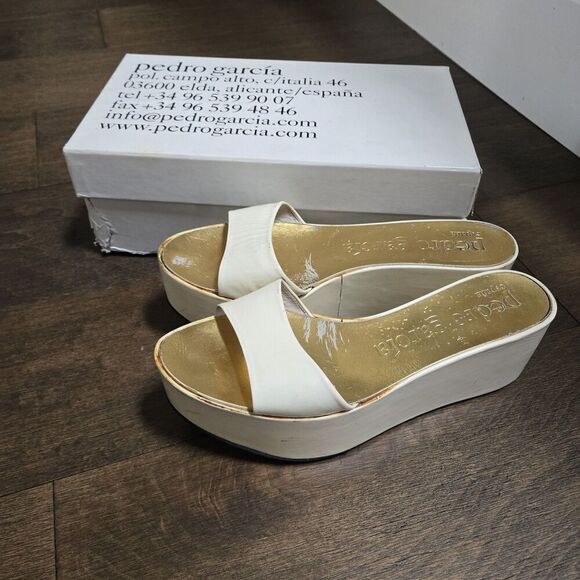 Pedro Garcia Shoes - Pedro Garcia Women's Platform Sandal Shoes Slides Size 38.5 8.5